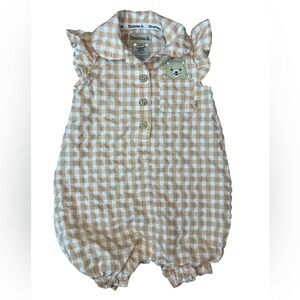 Bearpaw Gingham Baby Romper Size 6-9M